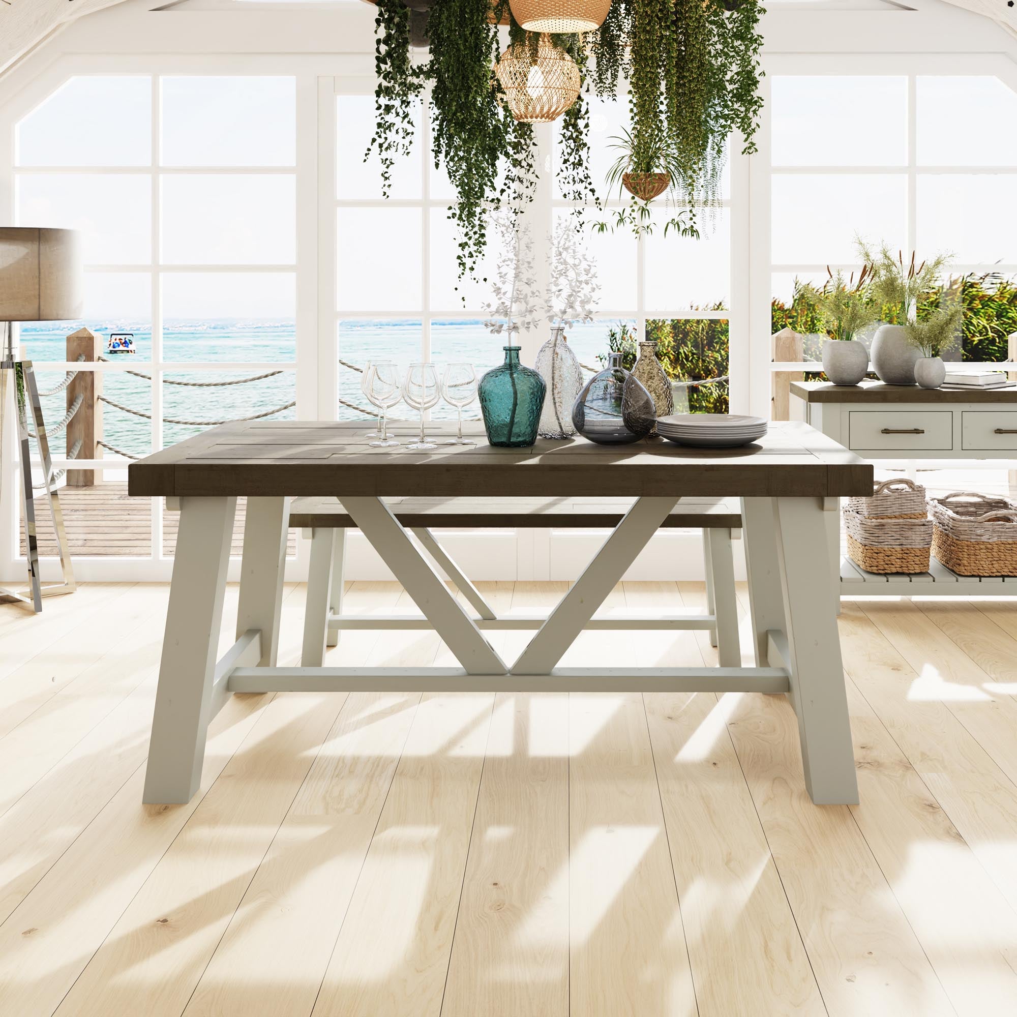 Tahoe Truffle Fixed Top Dining Table 160cm - The Orchard Home and Gifts