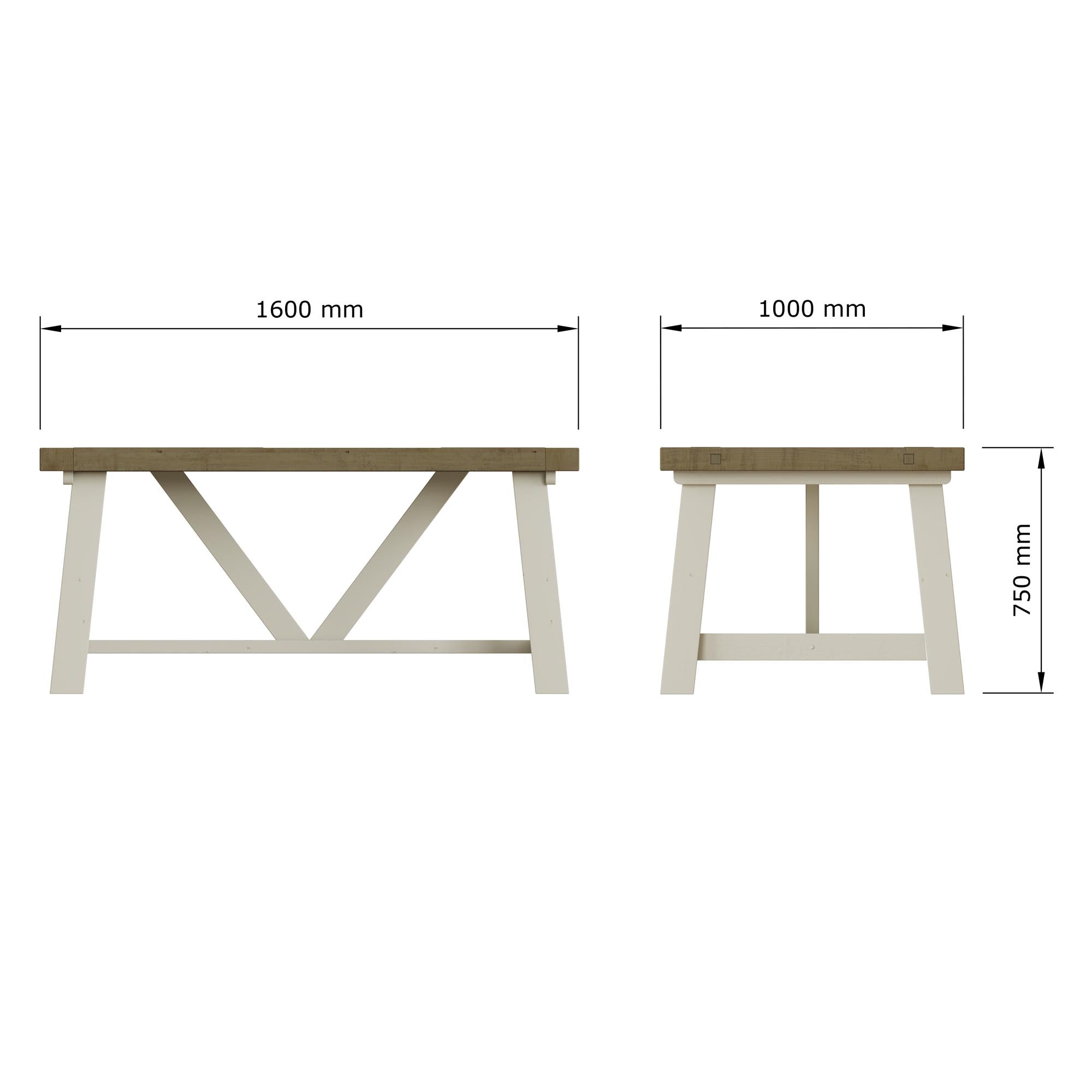 Tahoe Truffle Fixed Top Dining Table 160cm - The Orchard Home and Gifts