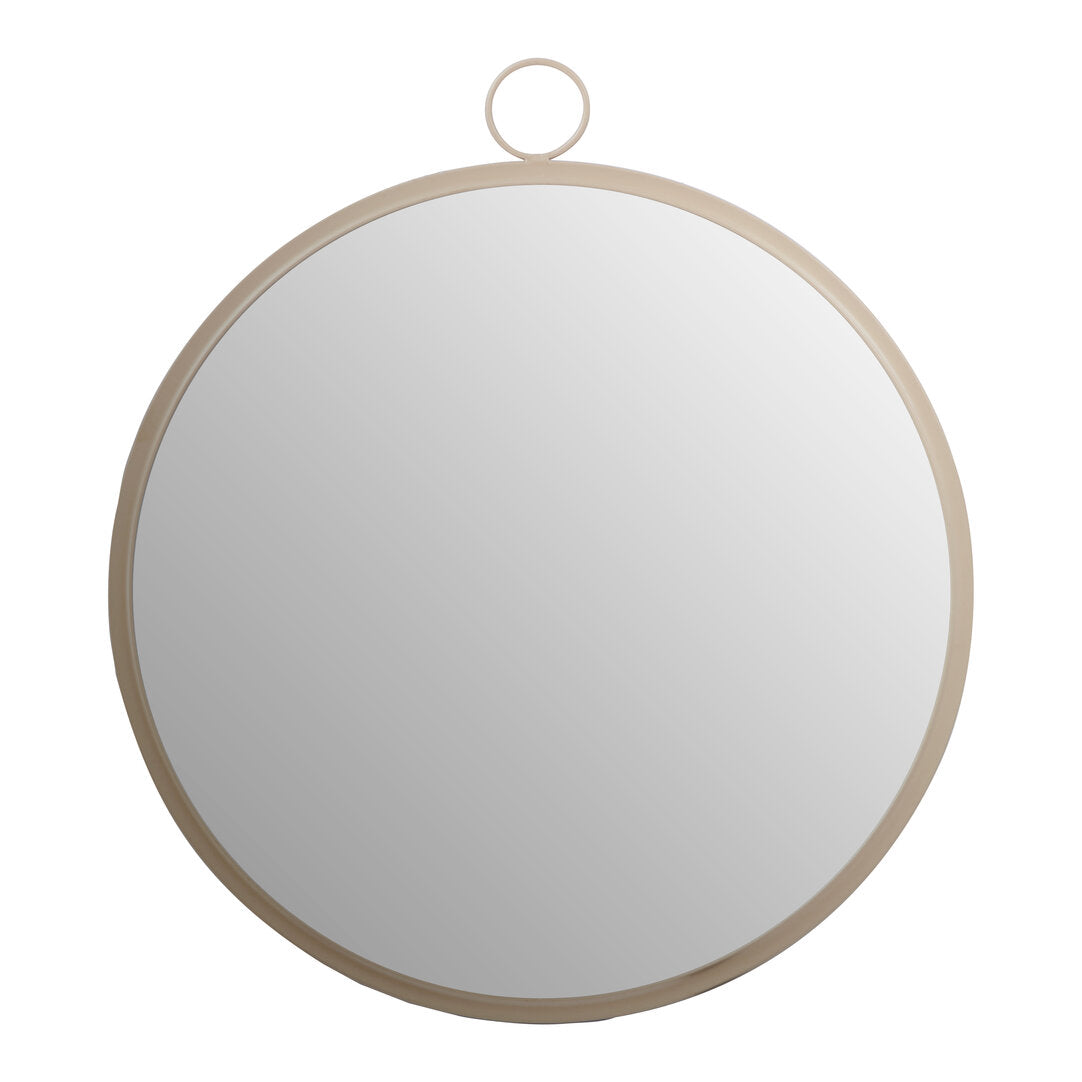 Round Gold Metallic Wall Mirror With Circular Hook