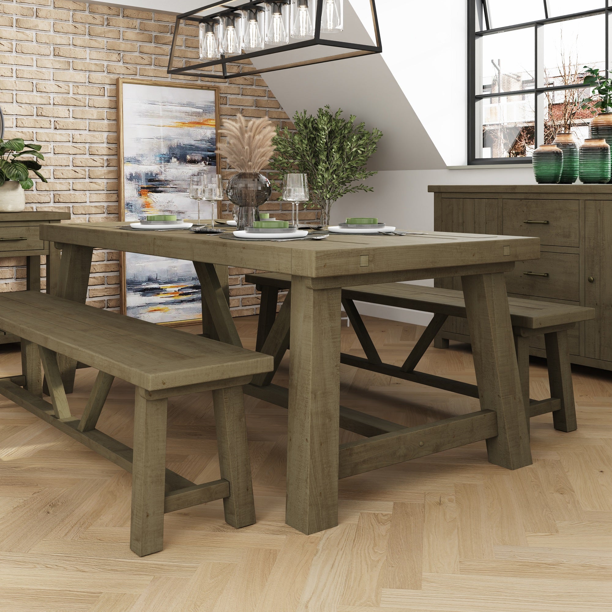 Drift Reclaimed Pine Farmhouse Dining Table 160cm