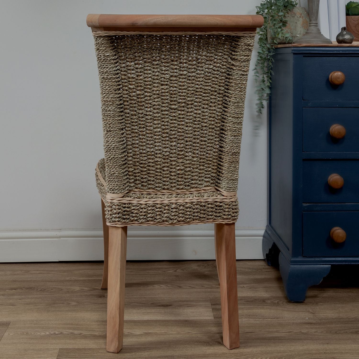 Seagrass and Mahogany Dining Chair