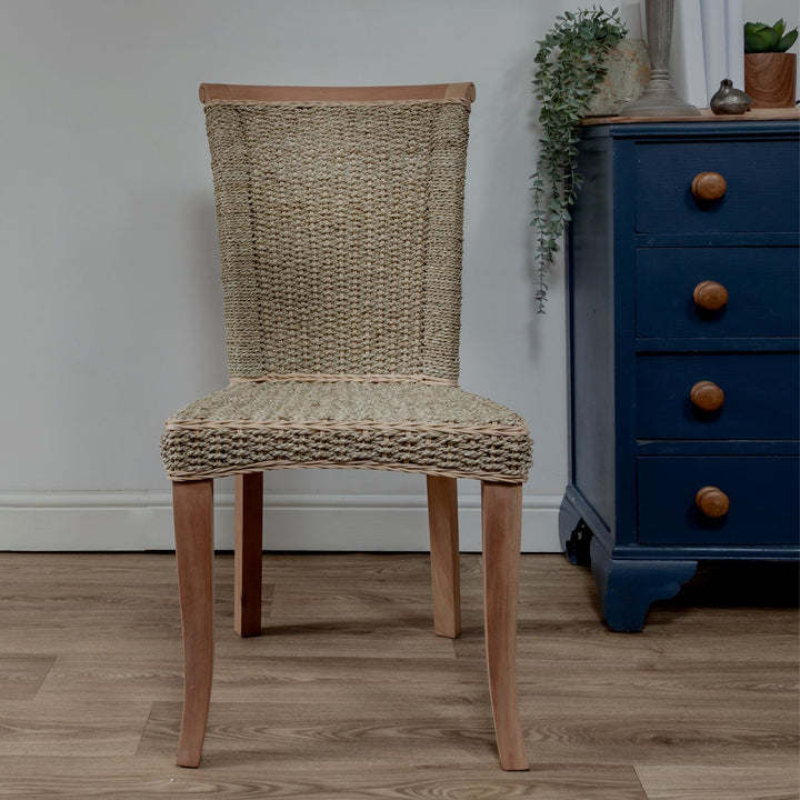 Seagrass and Mahogany Dining Chair