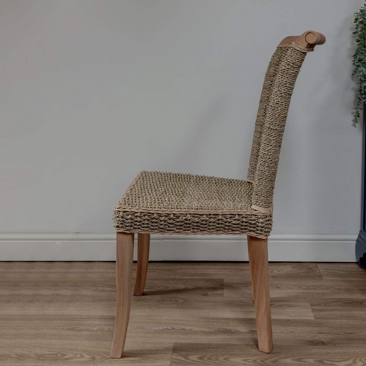 Seagrass and Mahogany Dining Chair