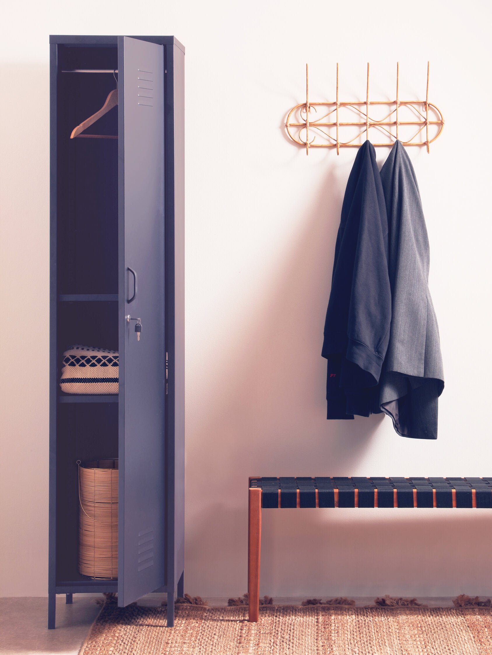 Stamford Grey One Door Tall Metal Locker - The Orchard Home and Gifts