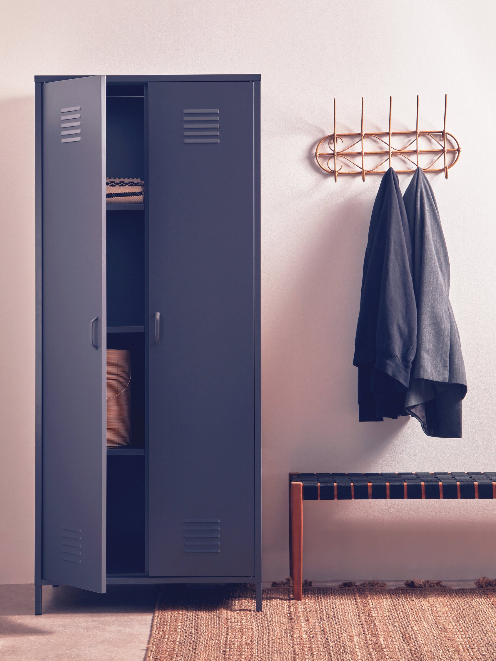 Stamford Grey Two Door Metal Locker - The Orchard Home and Gifts