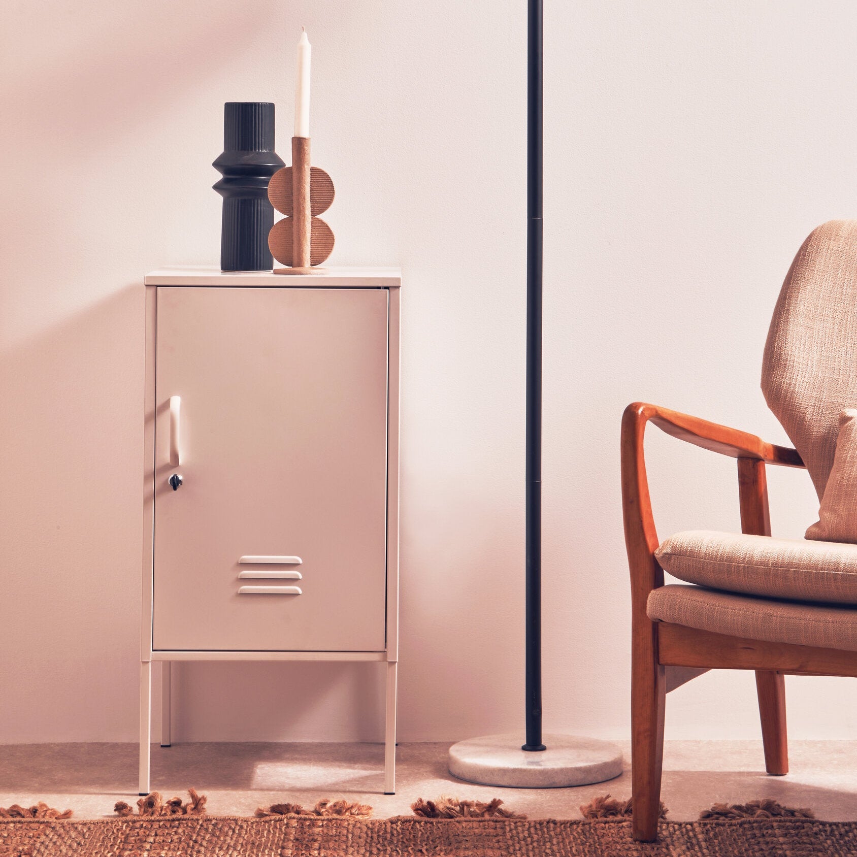 Stamford Small White Metal Locker - The Orchard Home and Gifts