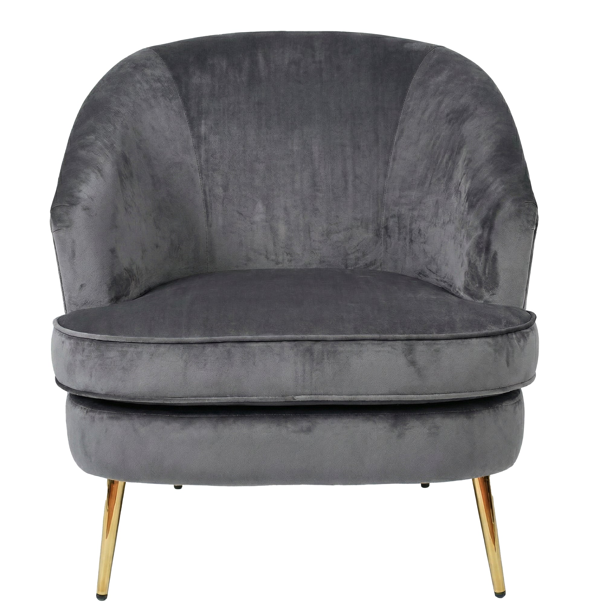 Melrose Grey Velvet Padded Cushioned Tub Chair Armchair
