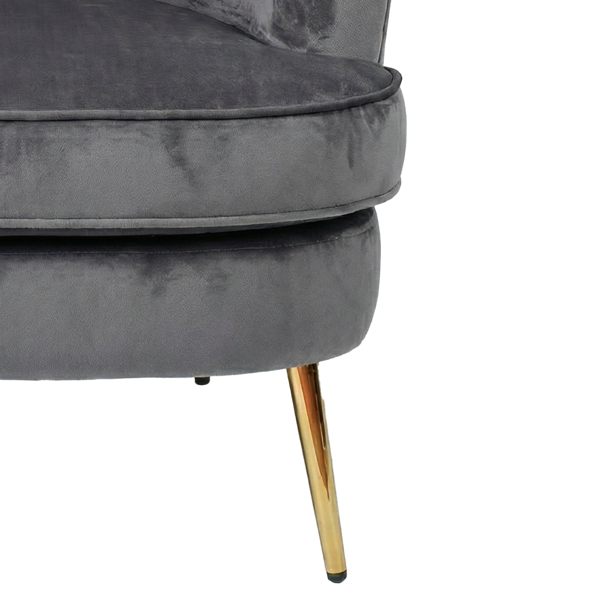 Melrose Grey Velvet Padded Cushioned Tub Chair Armchair