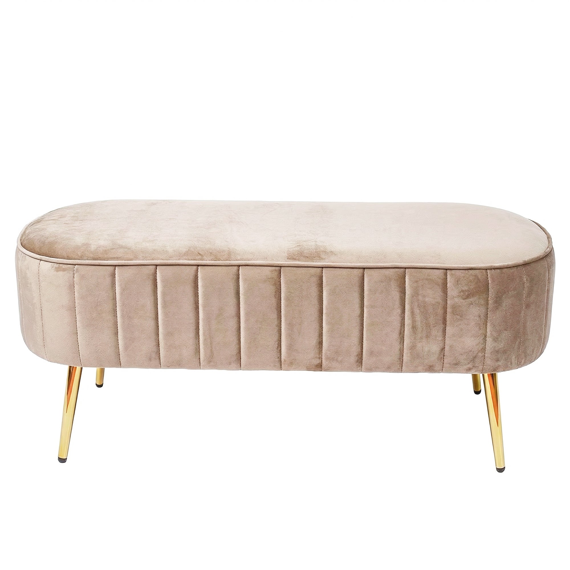 Stone Velvet Cushioned Bench Seat