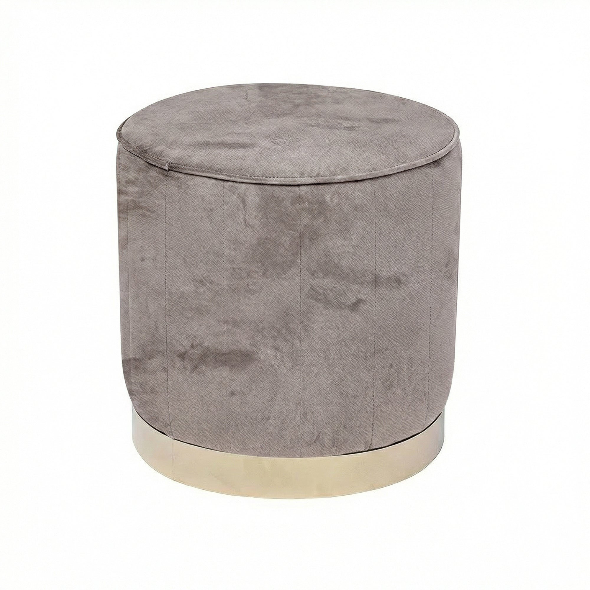 Melrose Mink Velvet Barrel Pouffe Footstool Seat