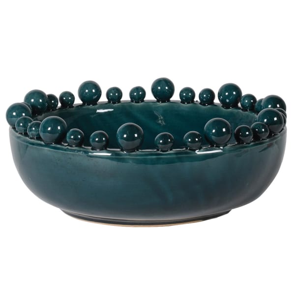 Teal Blue Bobble Edged Bowl