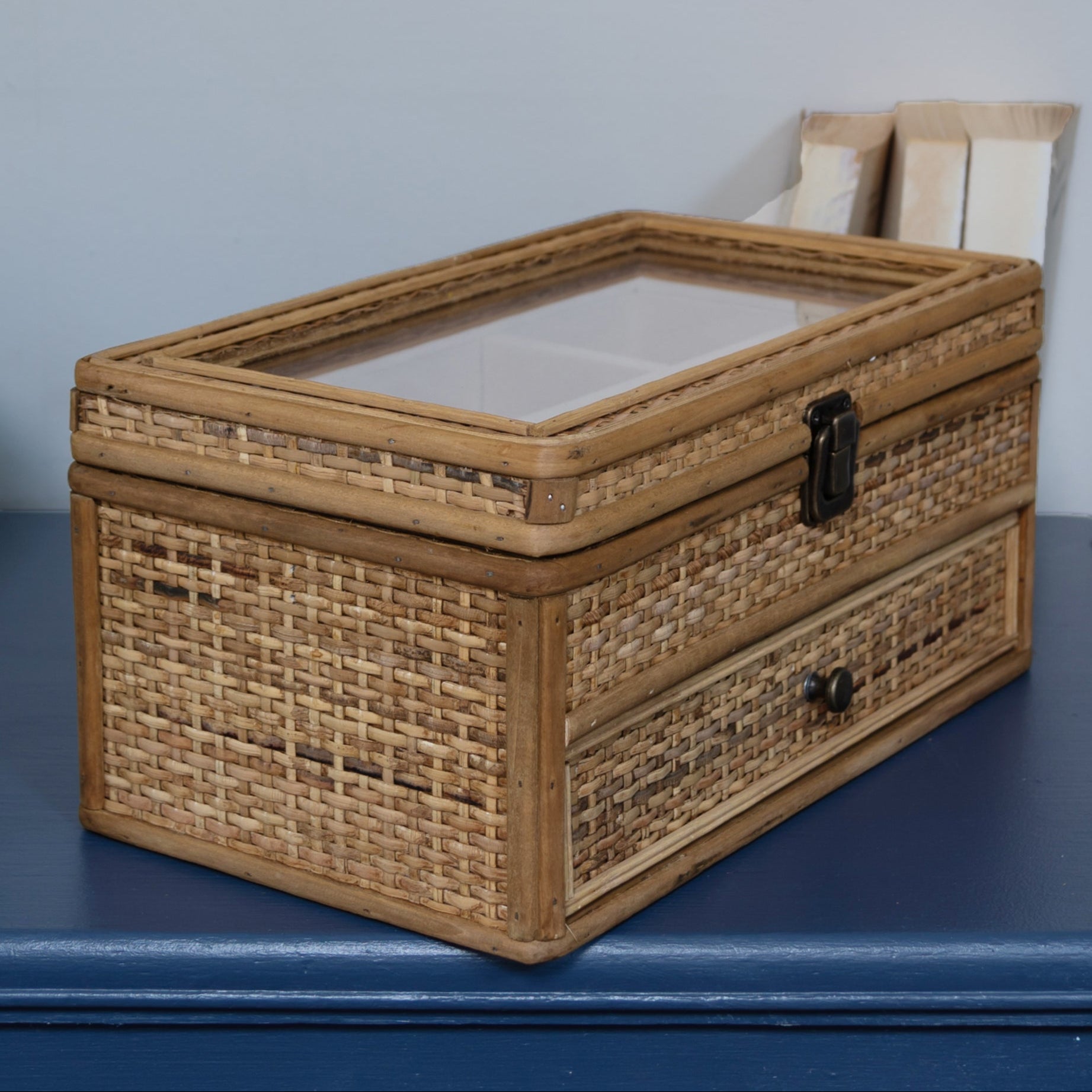 Natural Rattan Jewellery Storage Box