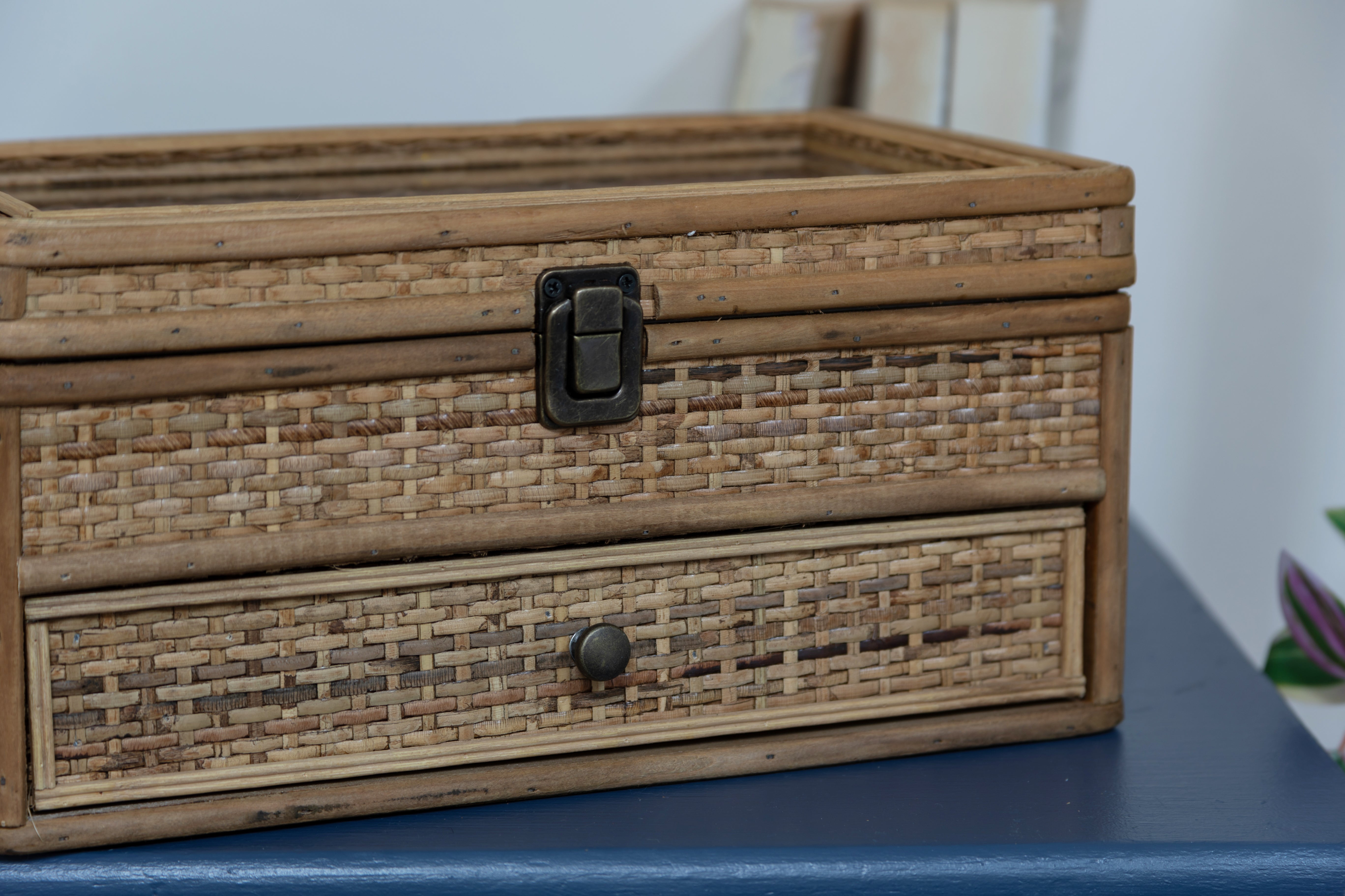 Natural Rattan Jewellery Storage Box