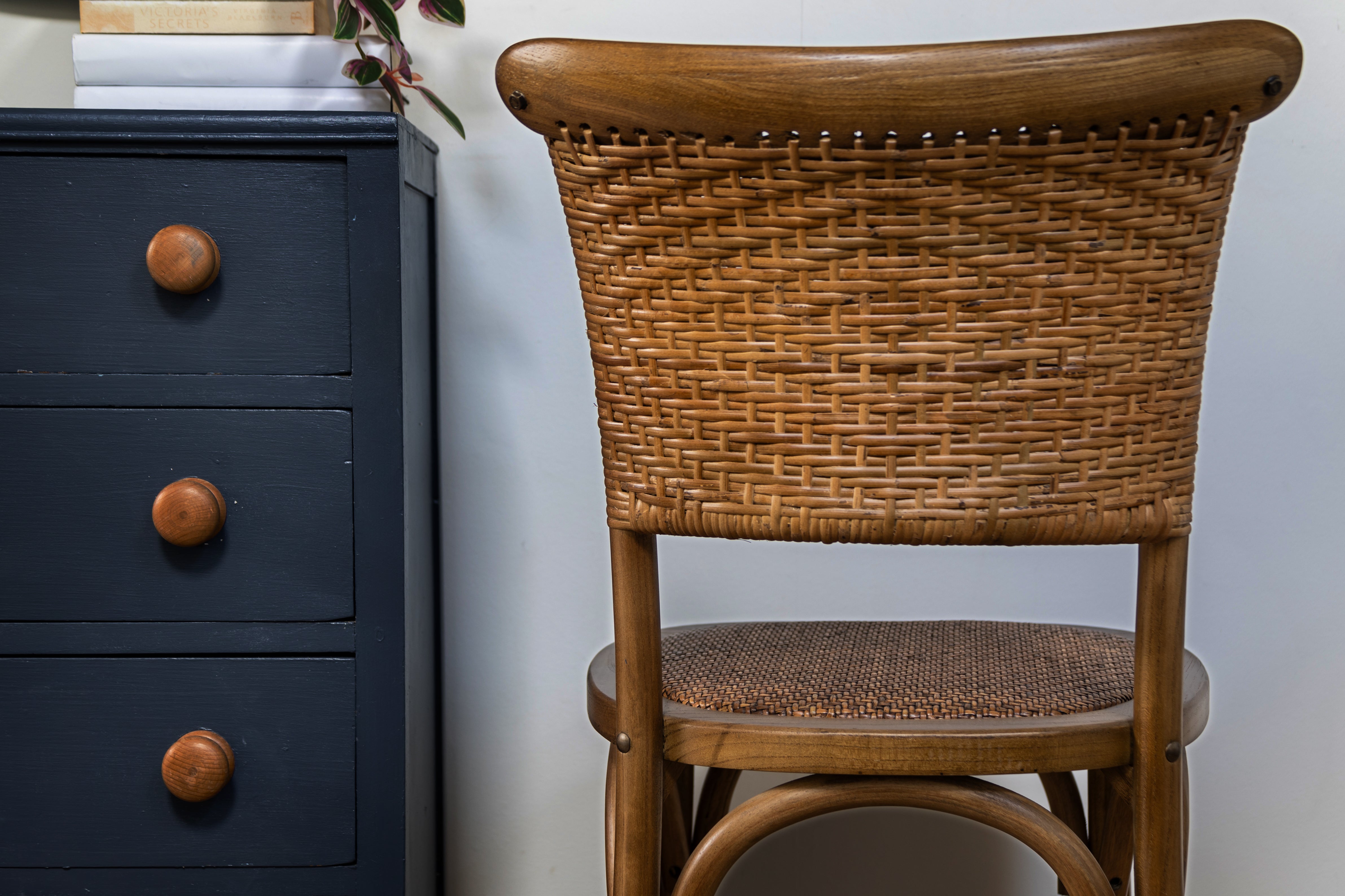 Elm Wood Rattan Dining Chair