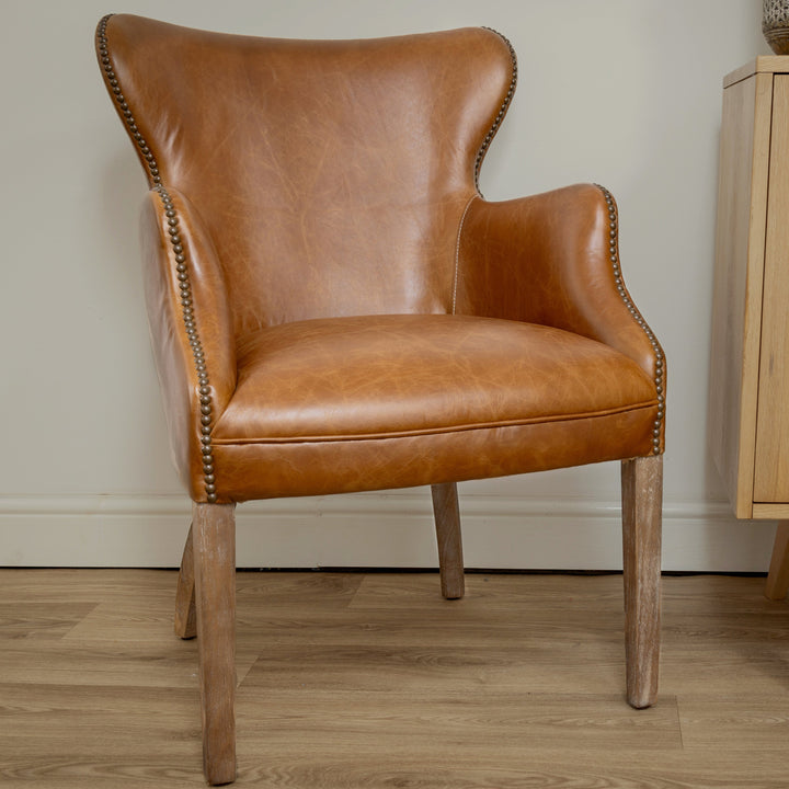 Havana Brown Leather Chair - CLEARANCE
