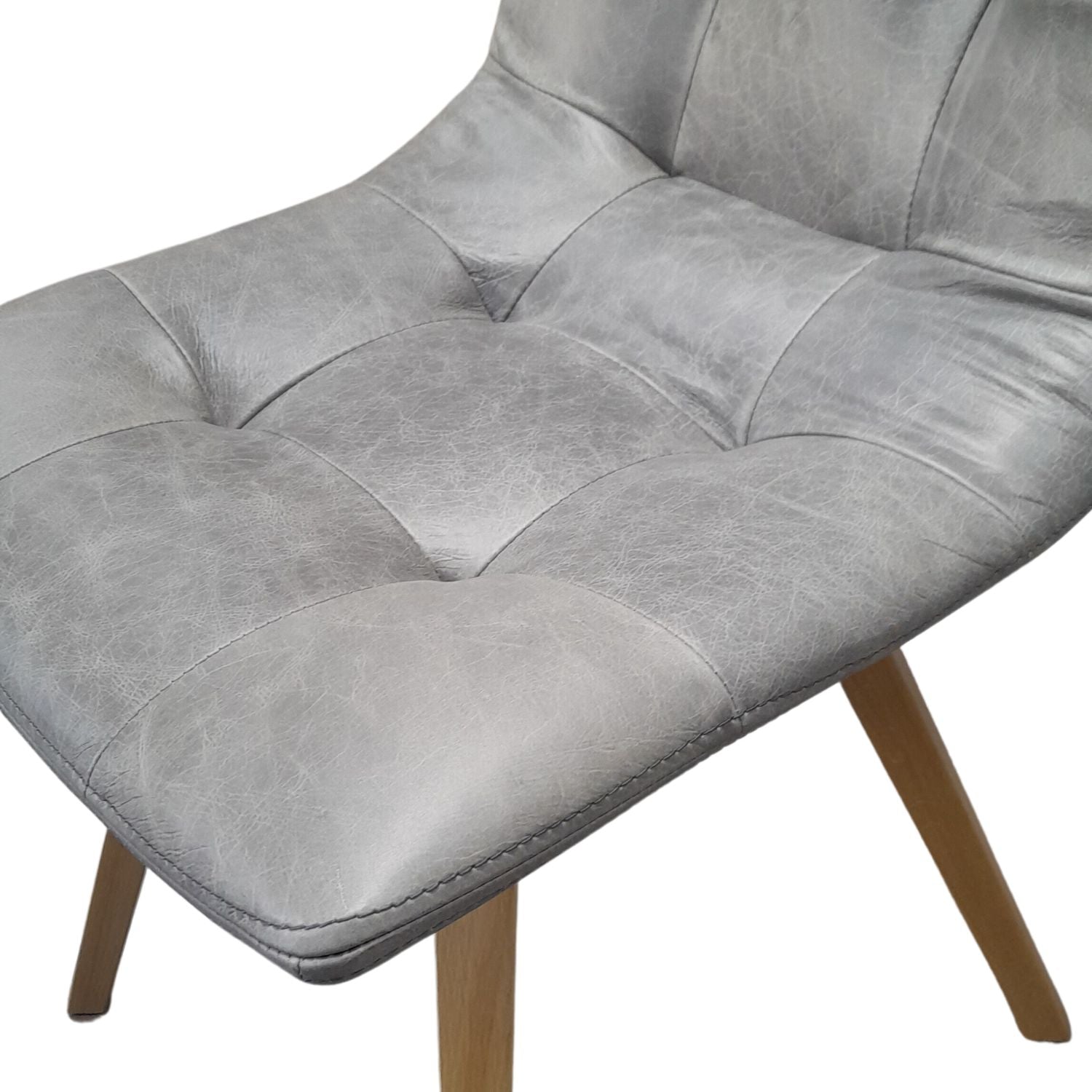Allegro Grey Cerato Leather Dining Chair - IMPERFECT EX DISPLAY