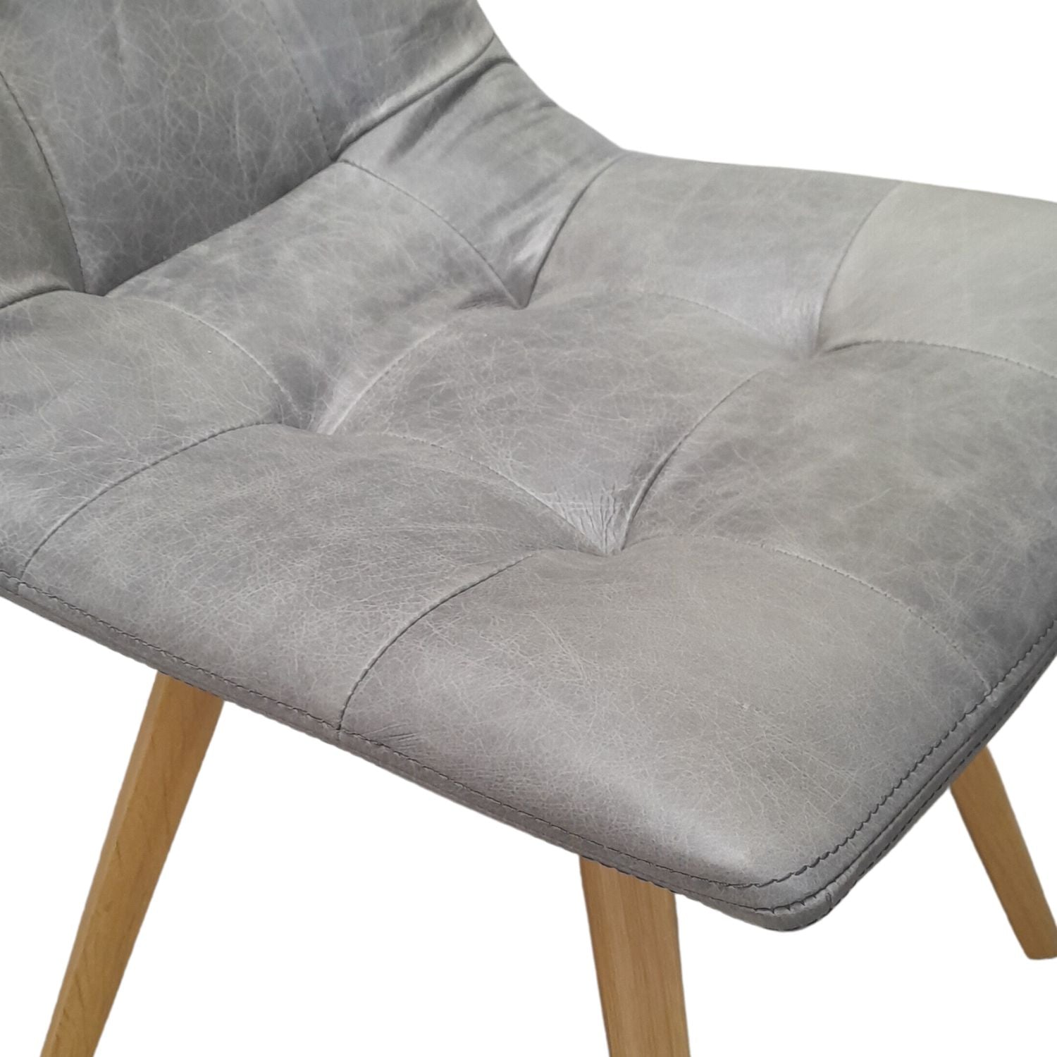 Allegro Grey Cerato Leather Dining Chair - IMPERFECT EX DISPLAY
