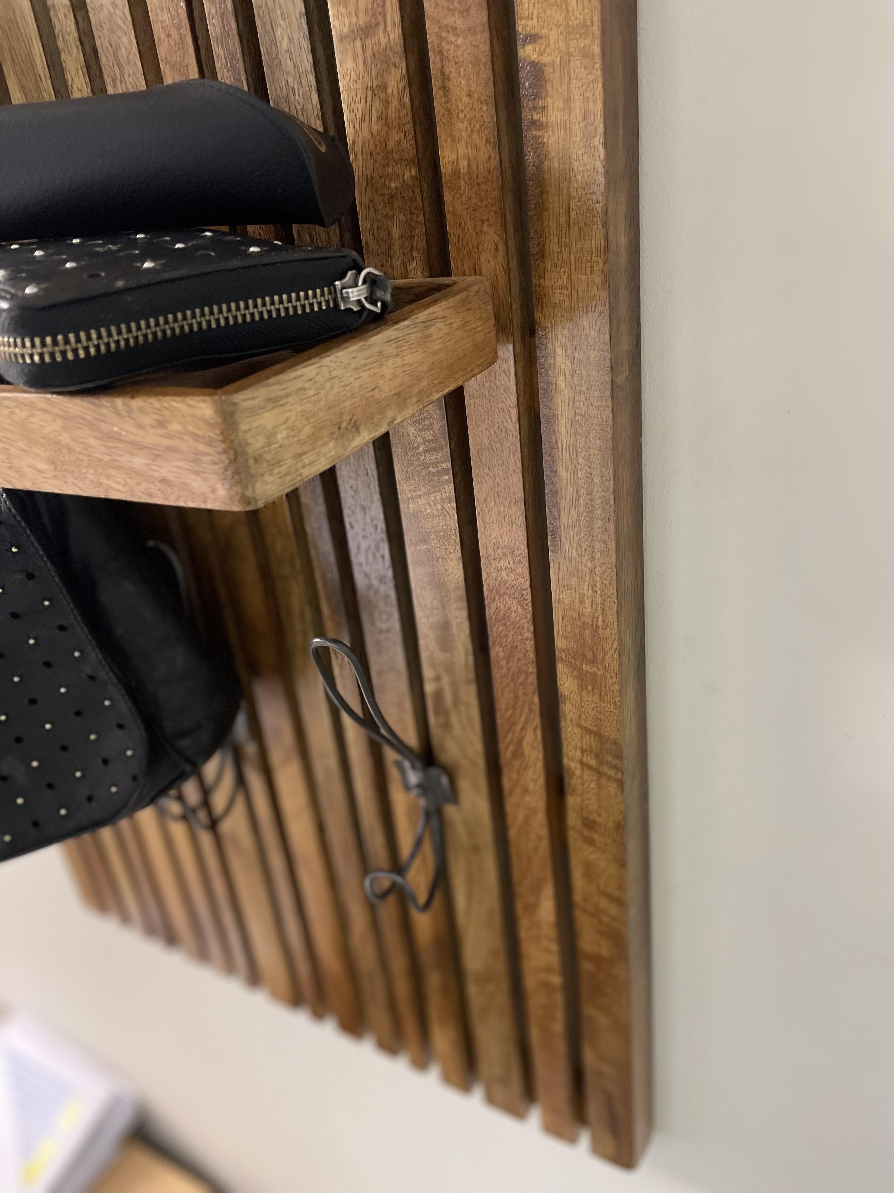 Wooden Hanging Coat and Key Rack