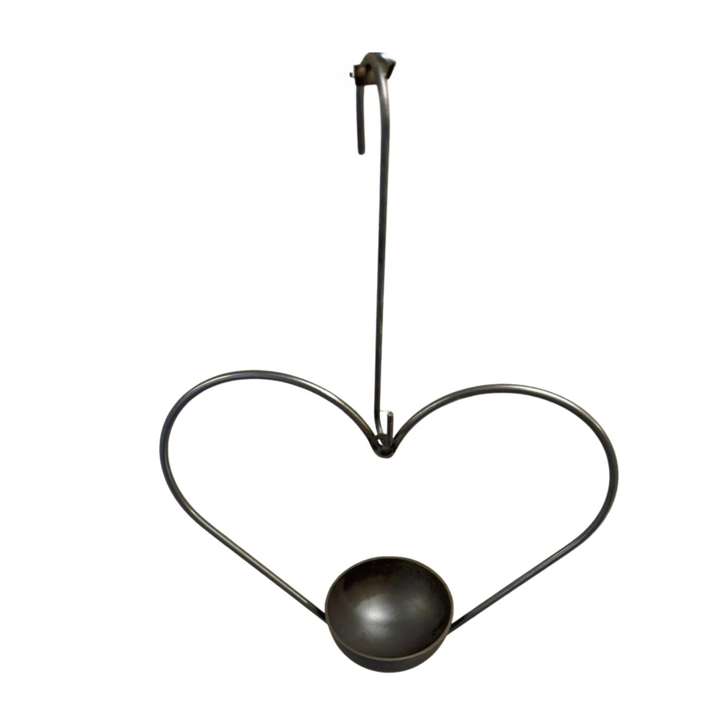 Hanging Heart Steel Birdfeeder Made in the UK