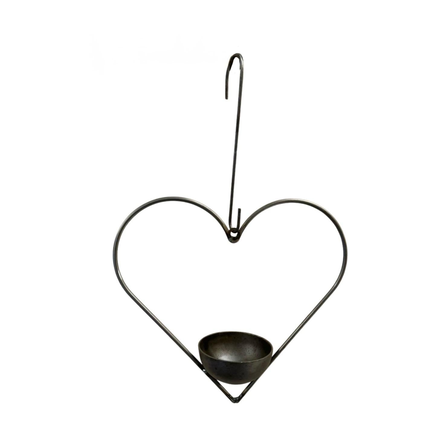 Hanging Heart Steel Birdfeeder Made in the UK