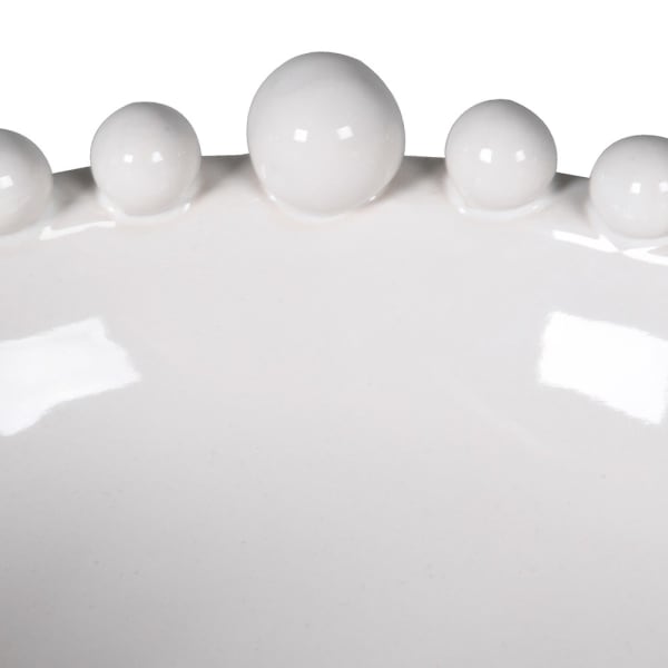 White Bobble Edged Bowl