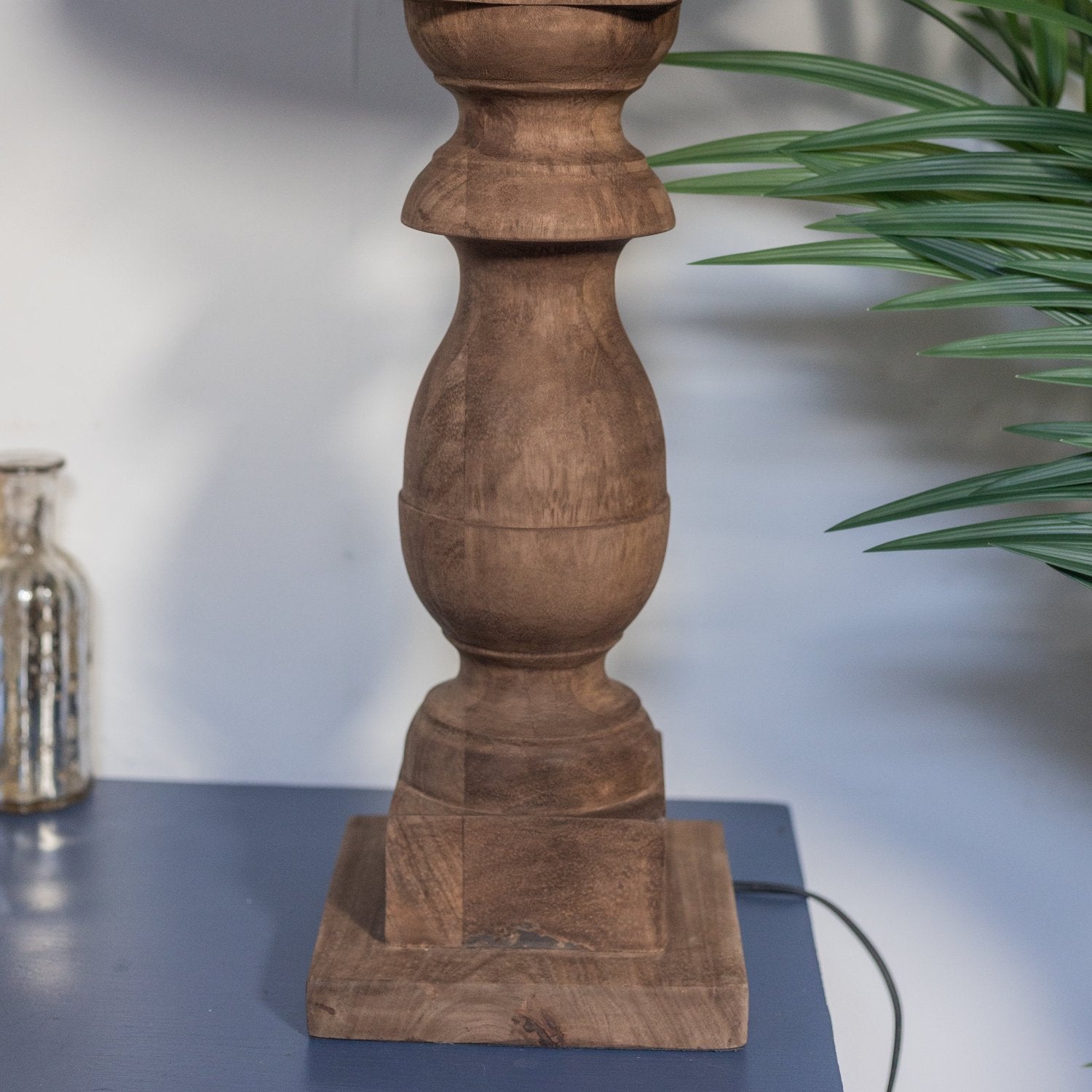 Weathered Wooden Block Table Lamp