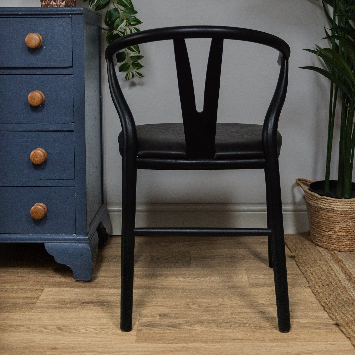 Black Elm Open Back Dining Chair