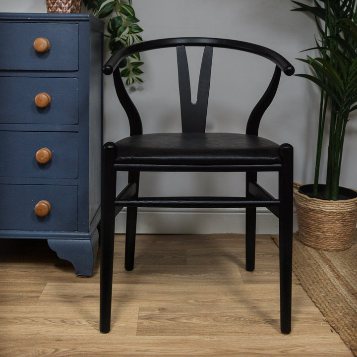 Black Elm Open Back Dining Chair