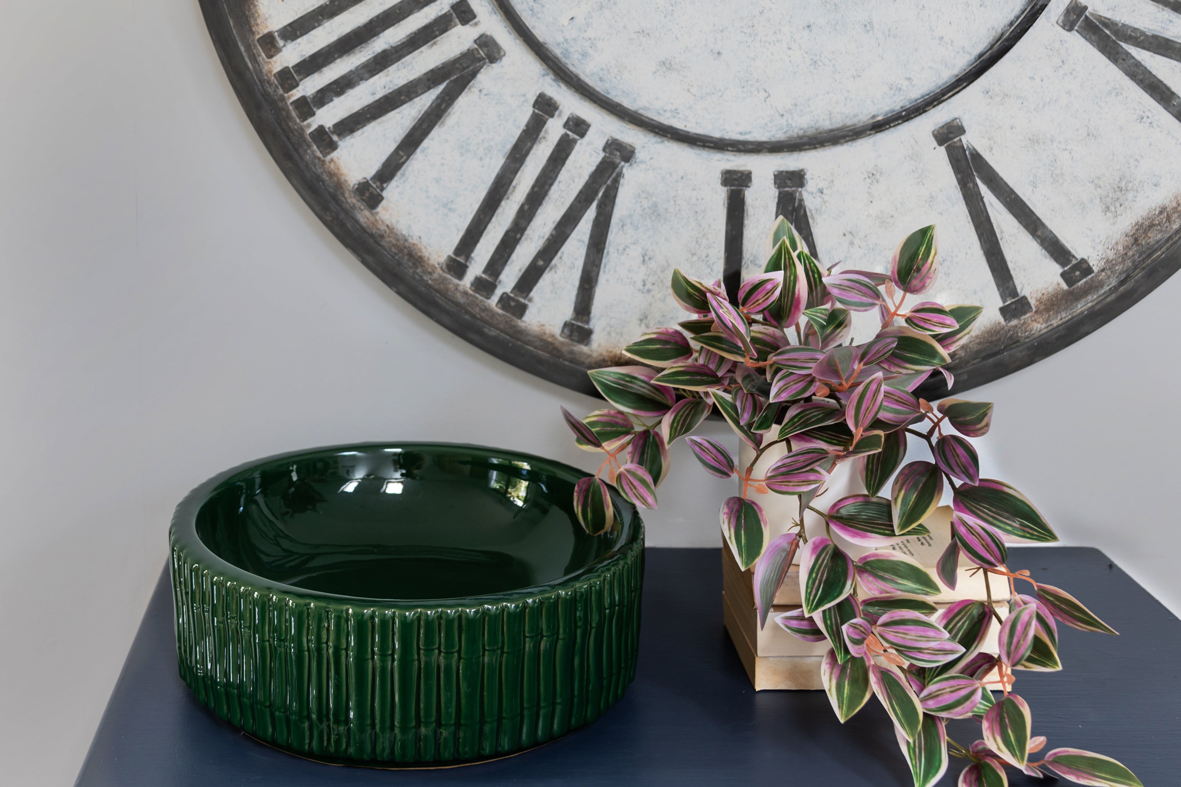 Glazed Green Bamboo Ceramic Bowl