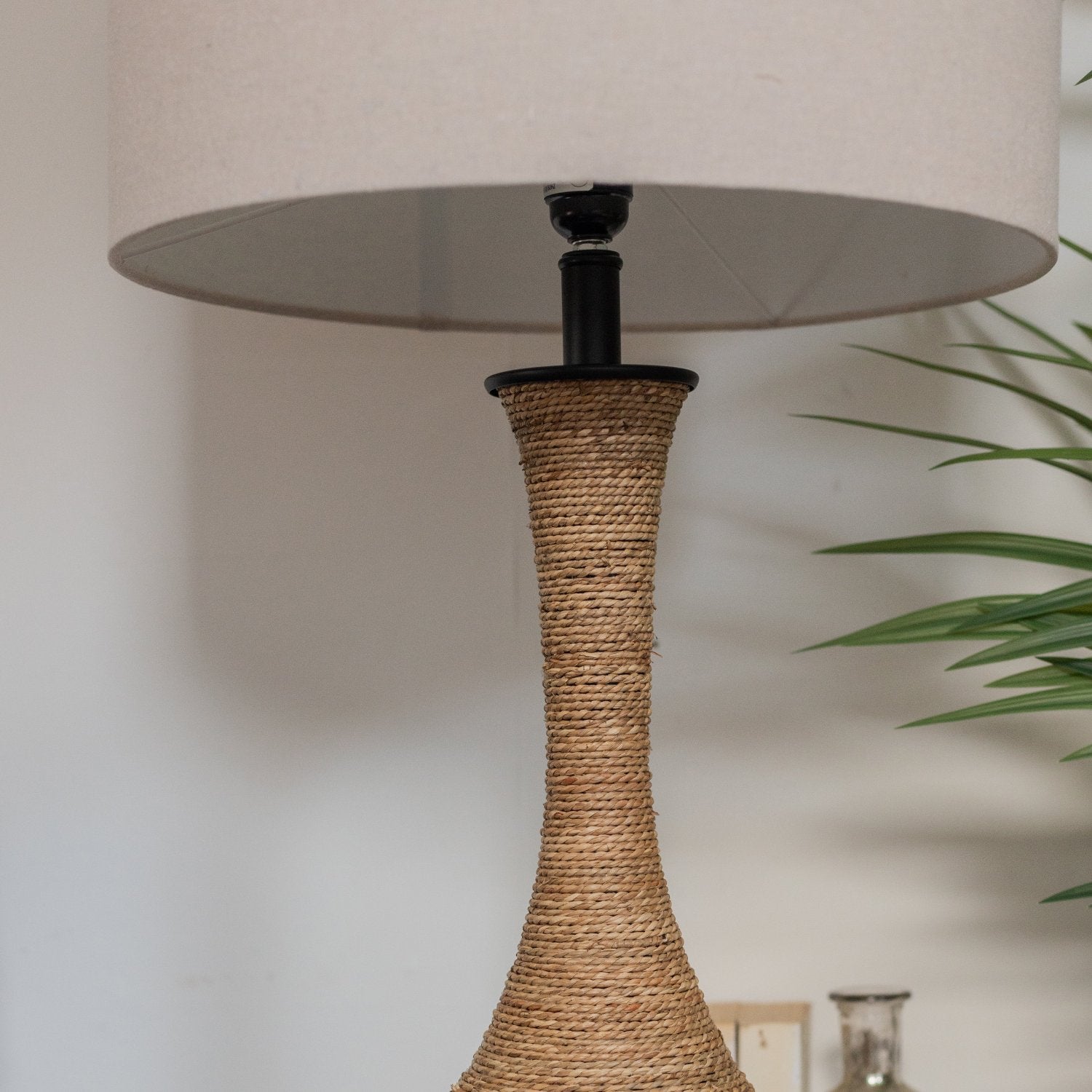 Natural Rope Table Lamp with Linen Shade