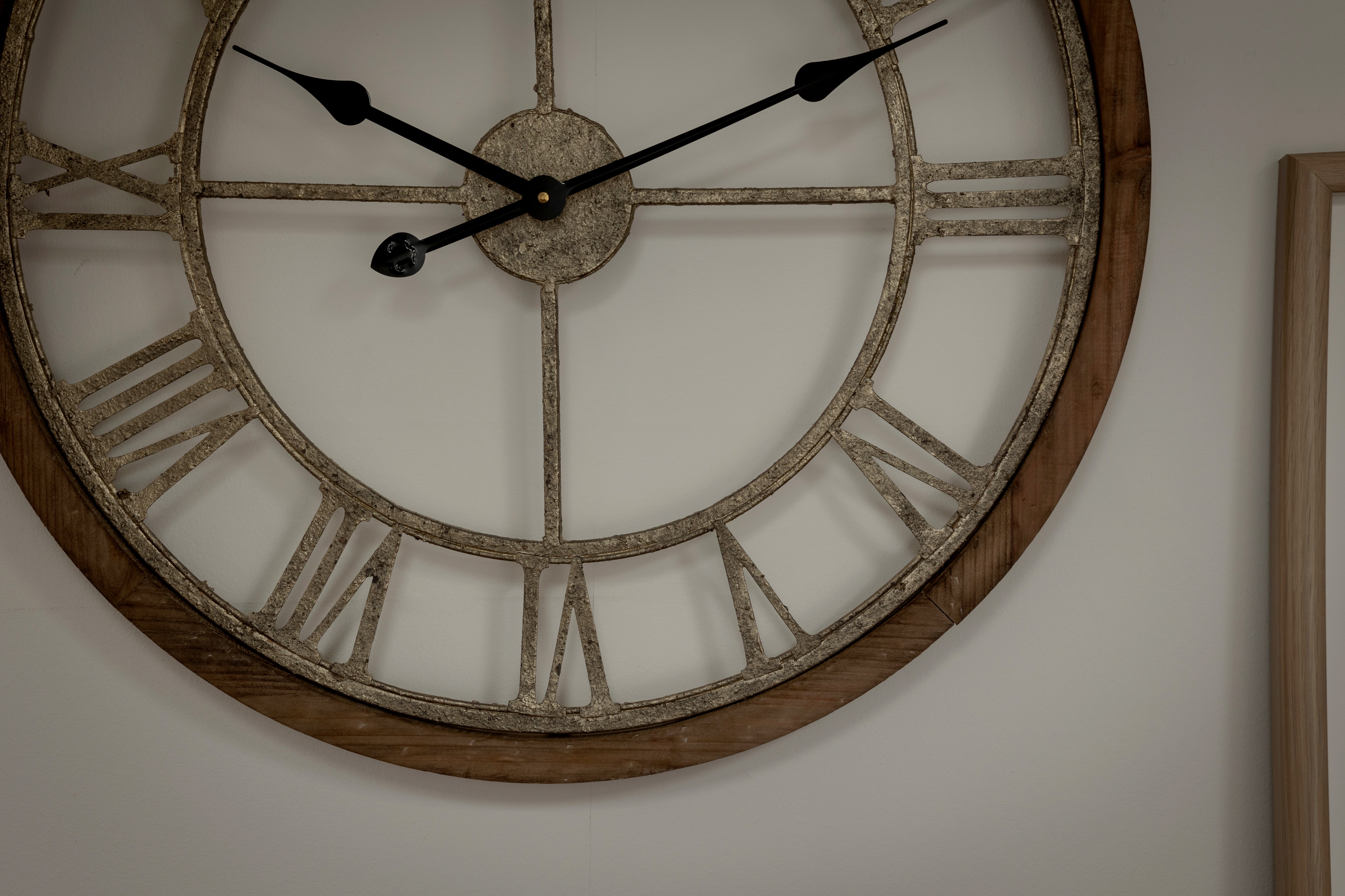 Weathered Wood and Metal Cut Out Clock