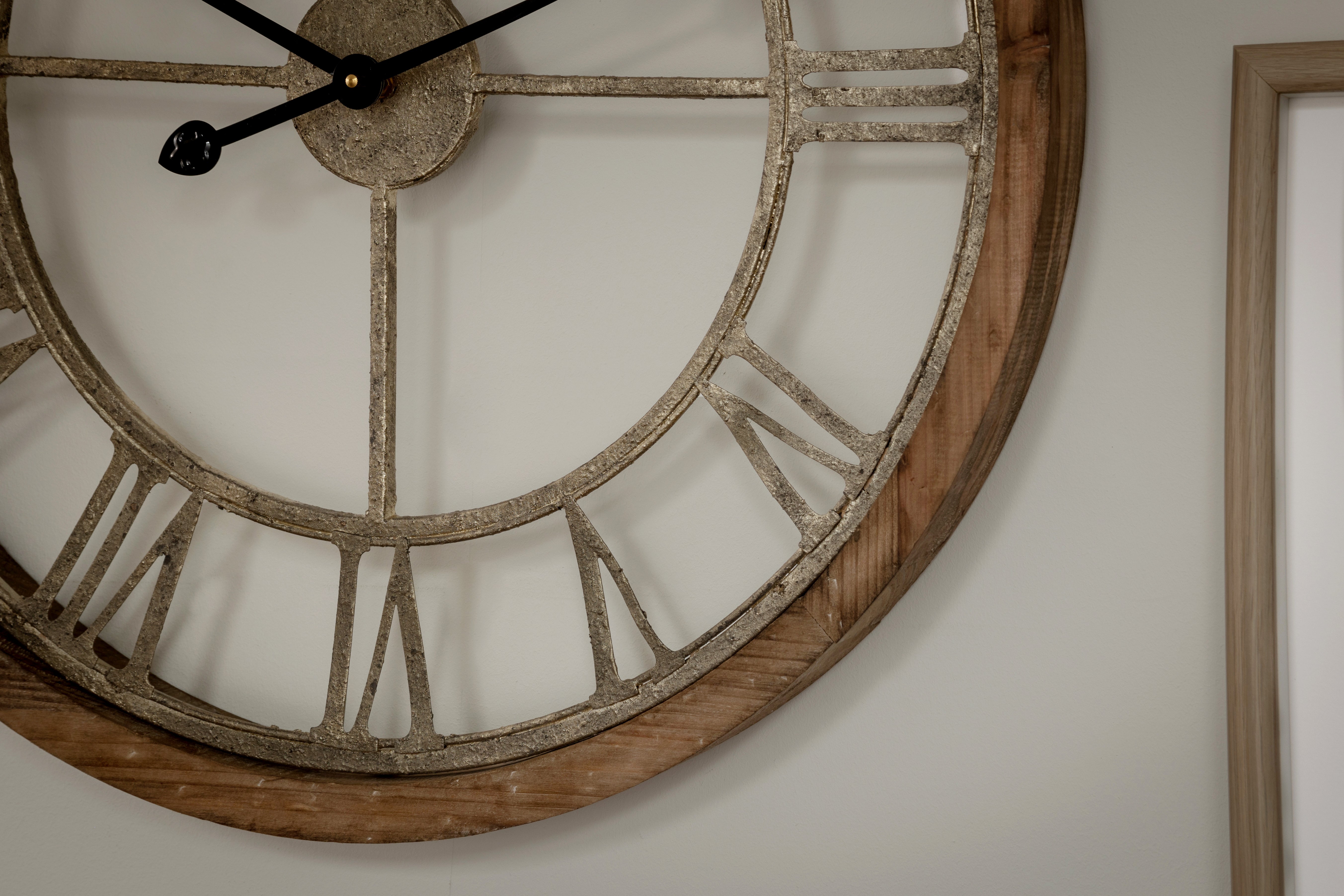 Weathered Wood and Metal Cut Out Clock