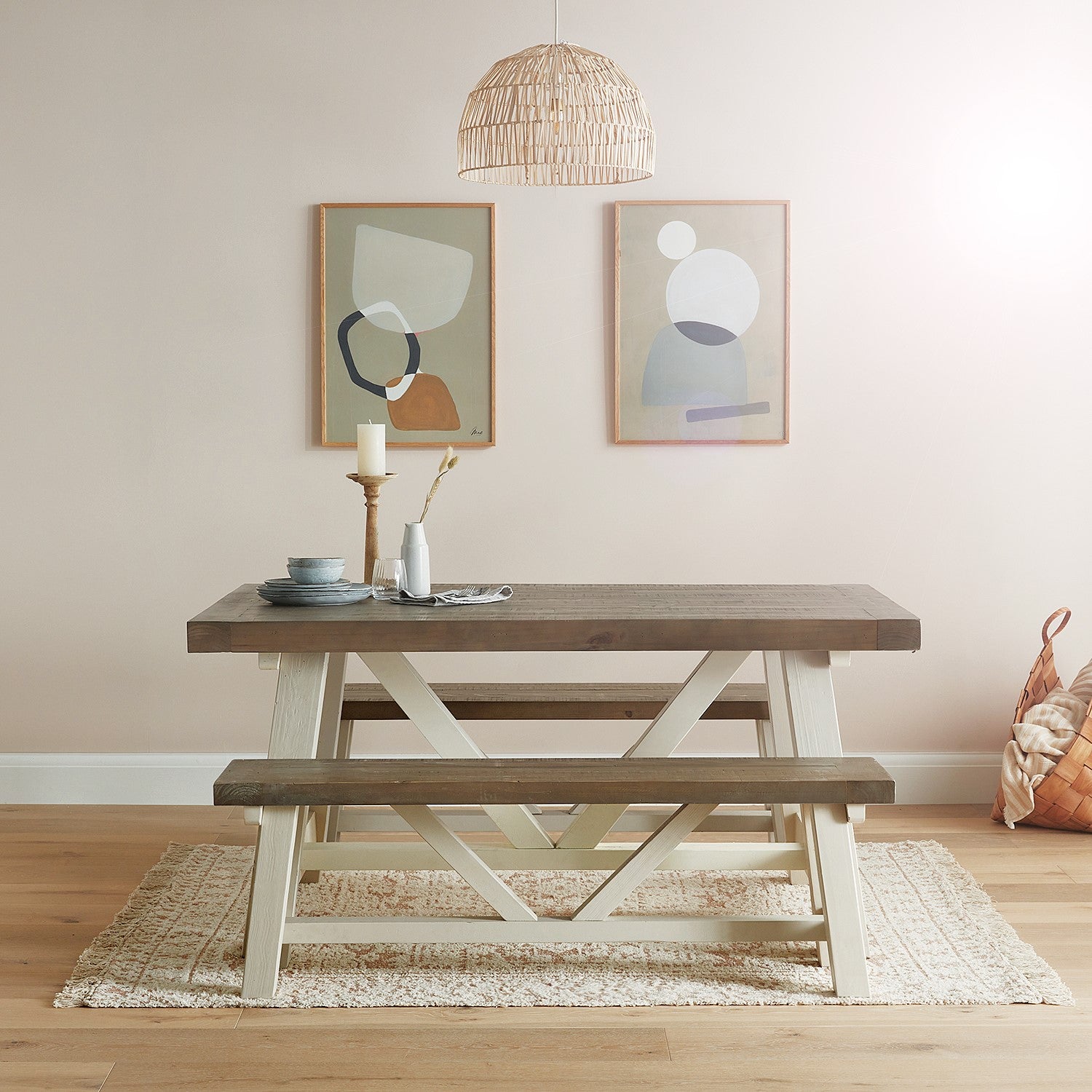 Tahoe Truffle Fixed Top Dining Table - 1.6m