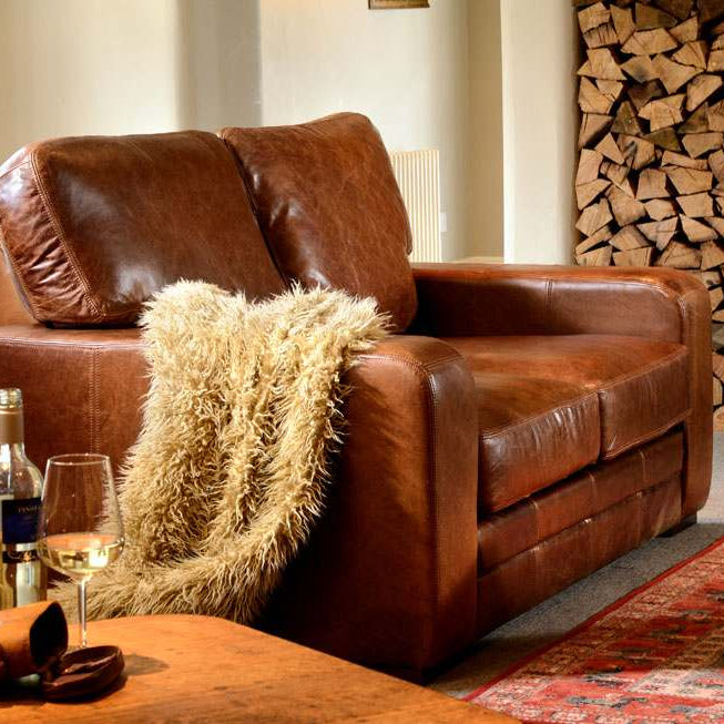 Luca Leather Large Two Seater Brown Cerato Sofa