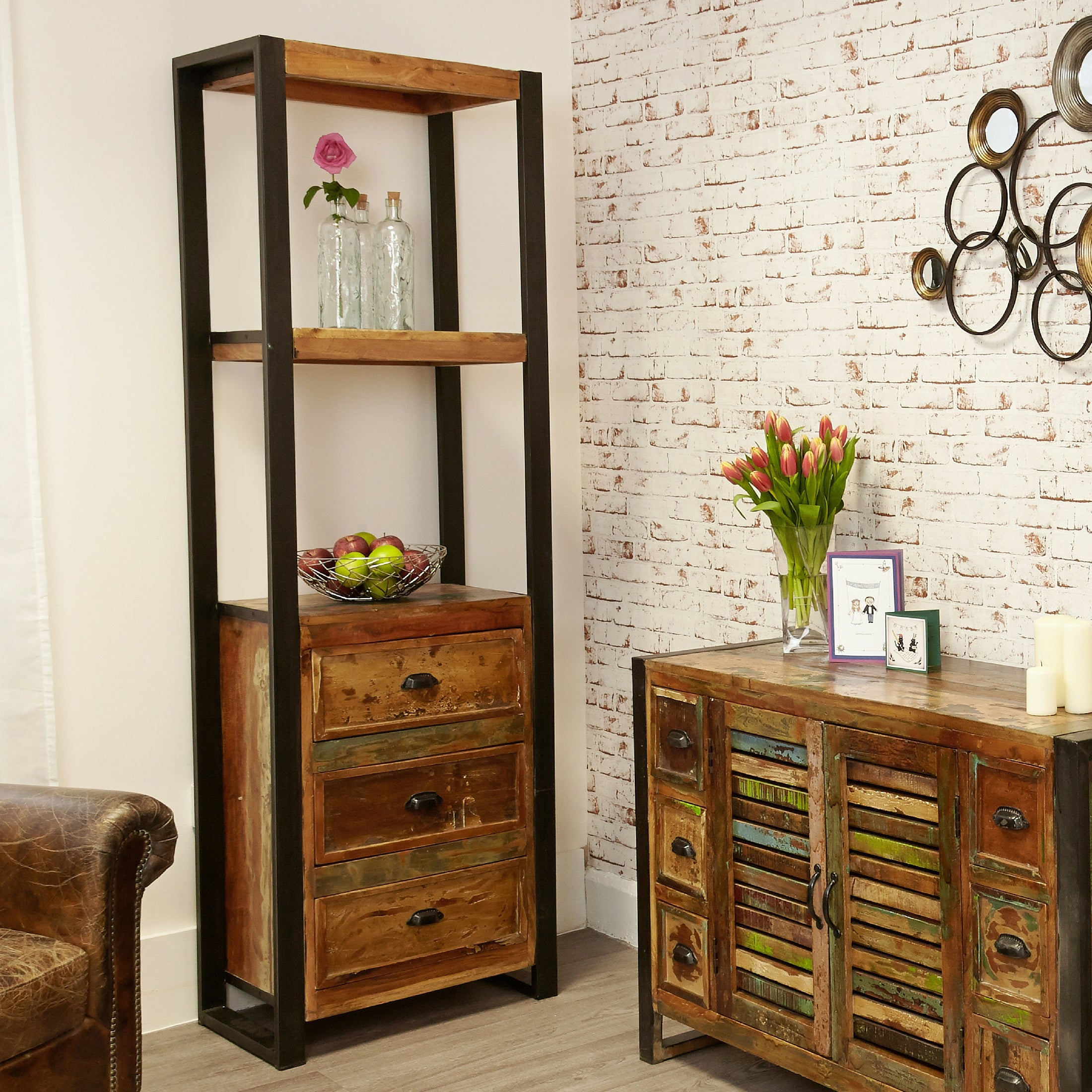 Shoreditch Alcove Bookcase With Drawers - The Orchard Home and Gifts