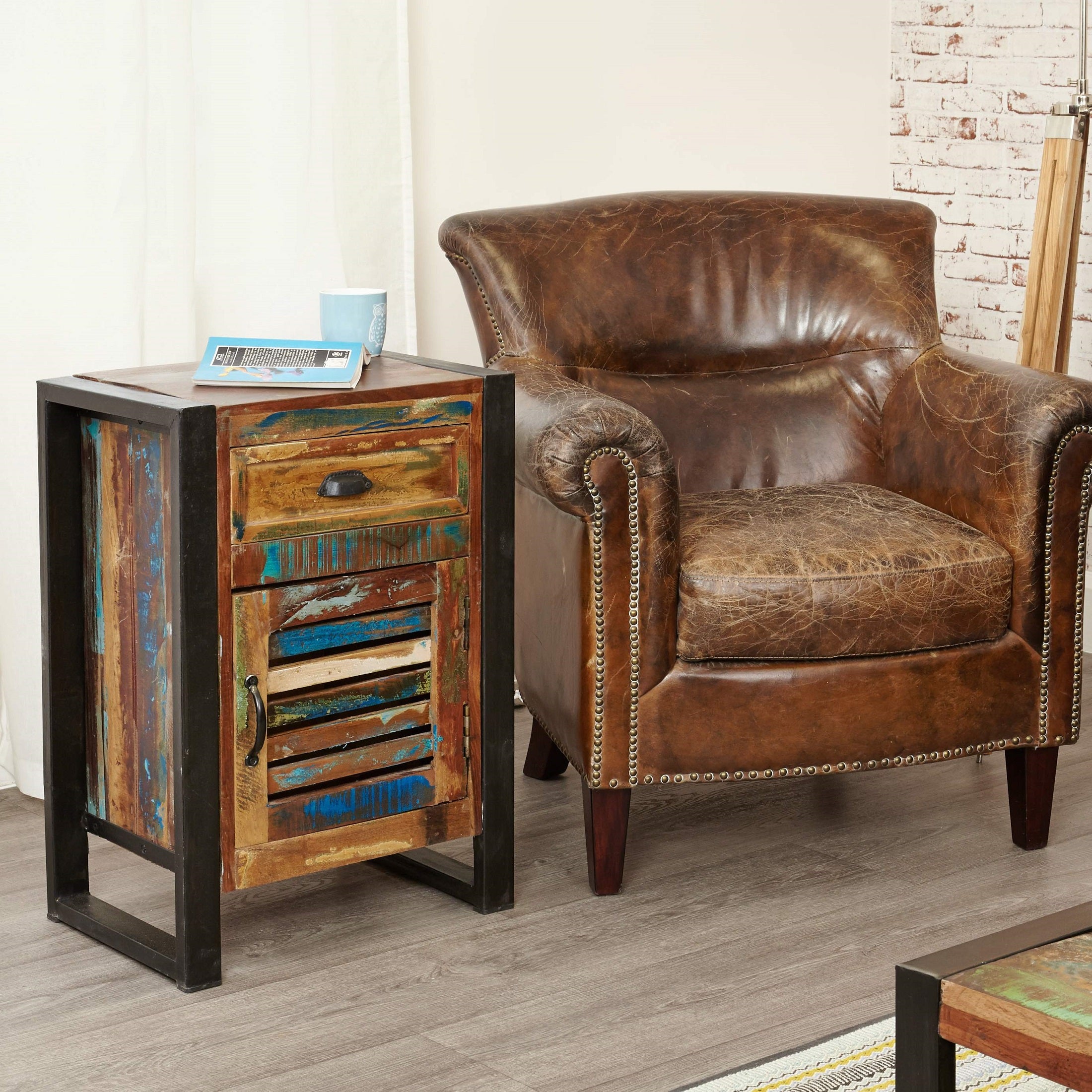 Shoreditch One Drawer Cupboard Side Table - The Orchard Home and Gifts
