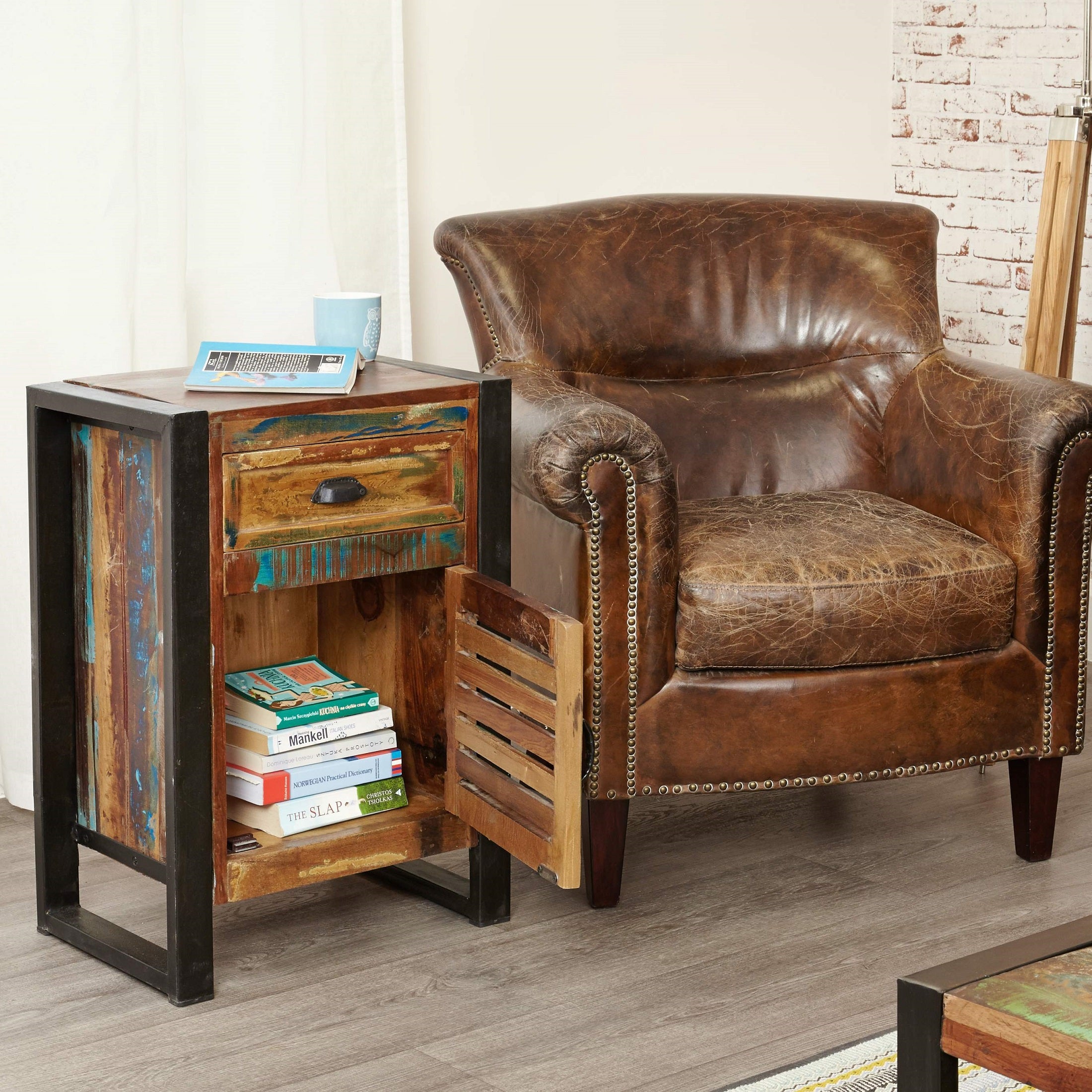 Shoreditch One Drawer Cupboard Side Table - The Orchard Home and Gifts
