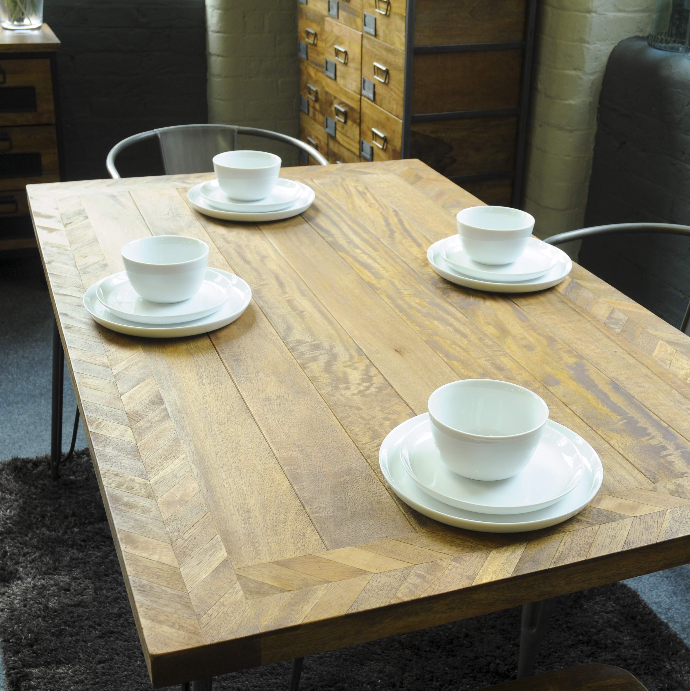 Industrial Vintage Hairpin Rectangular Dining Table