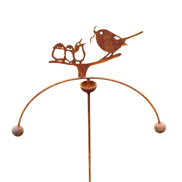 Birds Feeding Double Ball Wind Spinner/Rocker
