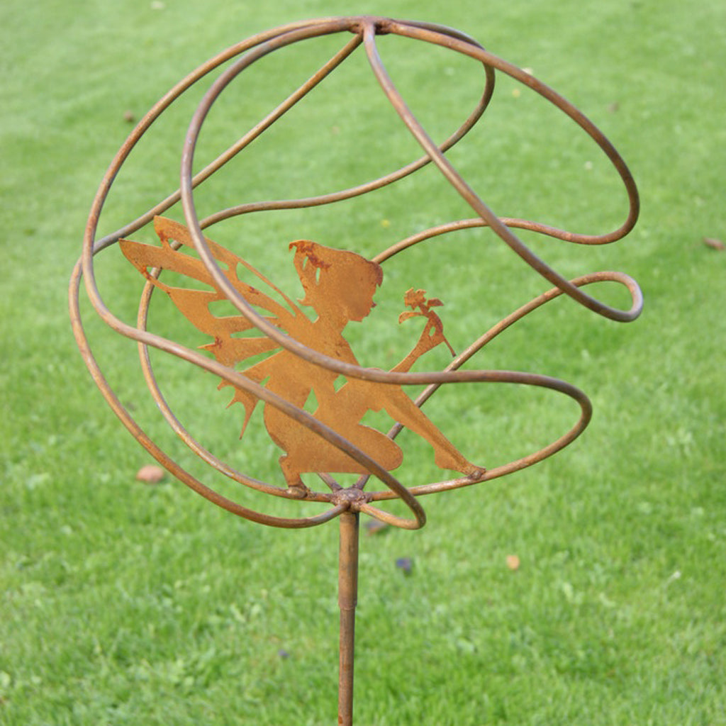 Sitting Rust Fairy Catcher Garden Ornament - The Orchard Home and Gifts