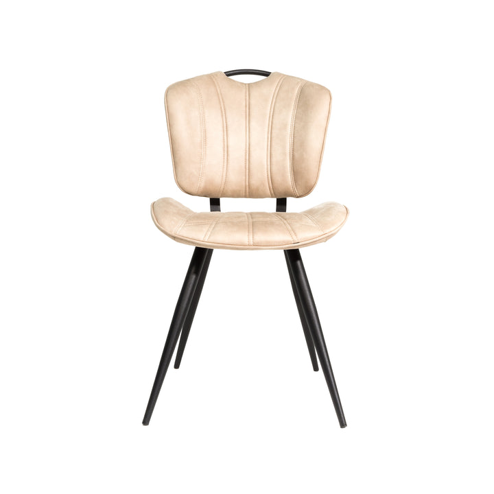 Austin Moleskin Oyster Cream Set of Two Dining Chairs