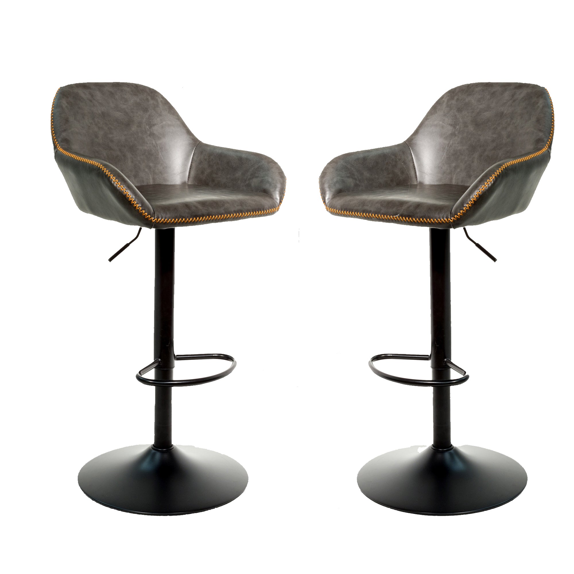 Baxter Grey Gas Lift Set of Two Kitchen Bar Stools