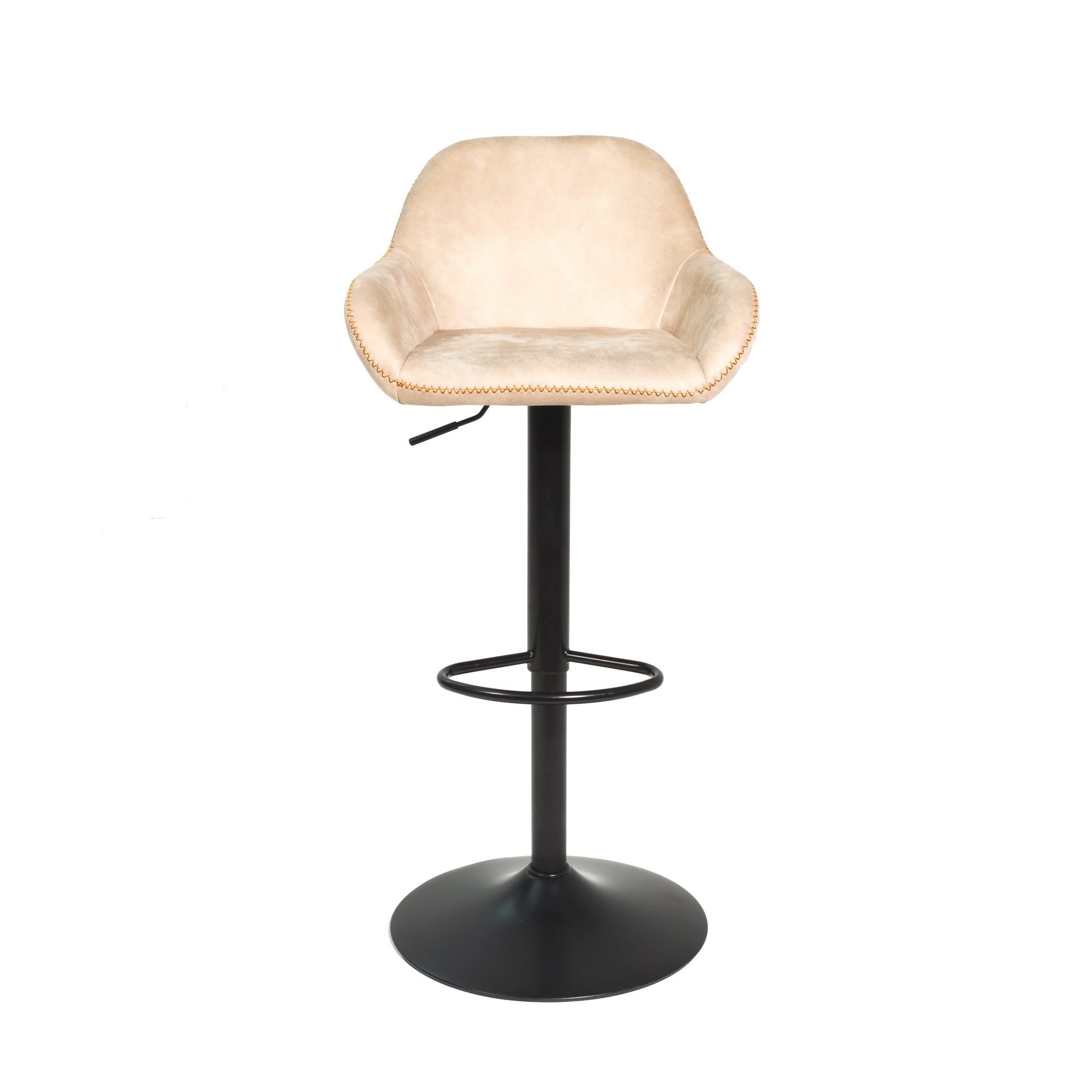 Baxter Moleskin Oyster Cream Gas Lift Set of Two Kitchen Bar Stools