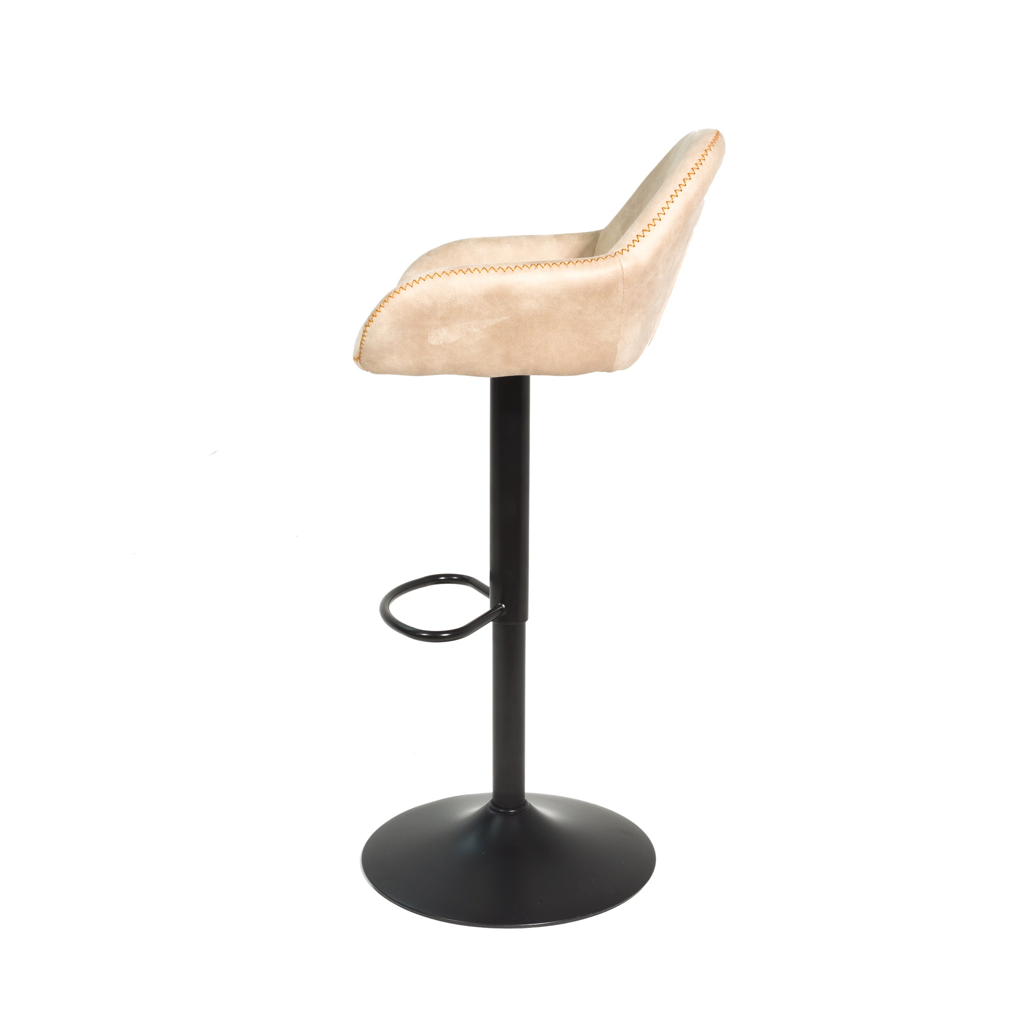 Baxter Moleskin Oyster Cream Gas Lift Set of Two Kitchen Bar Stools