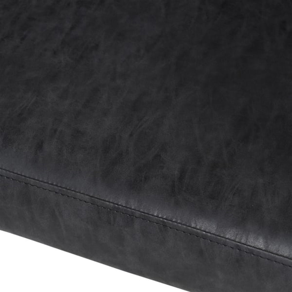 Black Faux Leather Curved Low Back Dining Chair - CLEARANCE