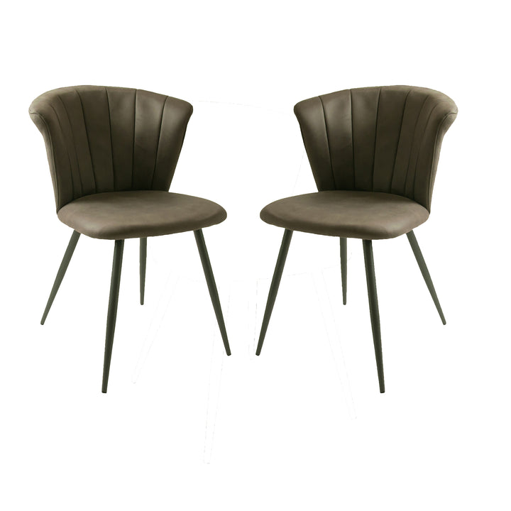 Bourne Moleskin Mussel Brown/Grey Set of Two Dining Chairs