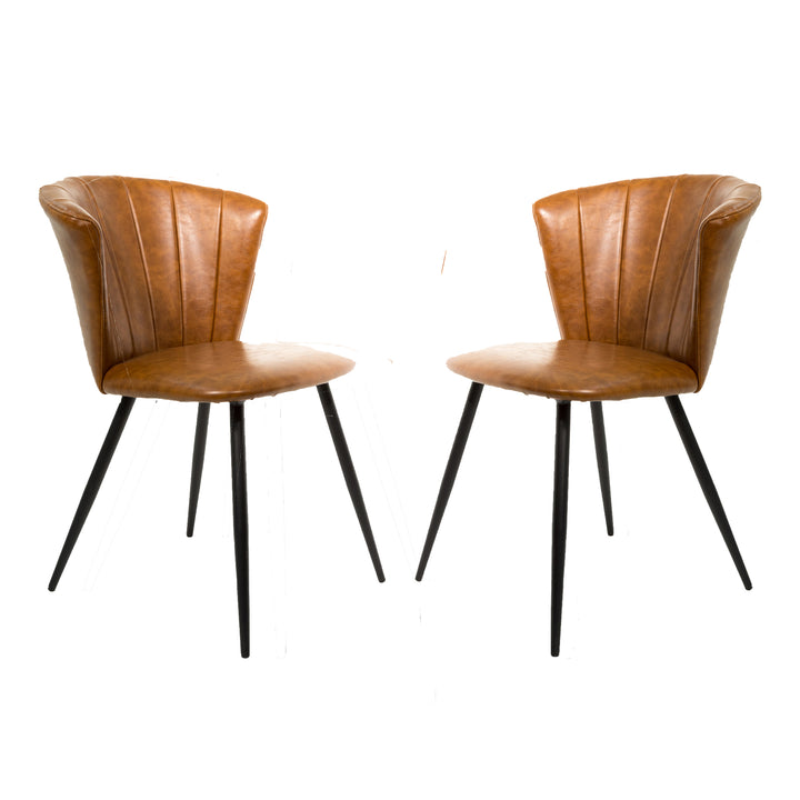 Bourne Tan Brown Set of Two Dining Chairs