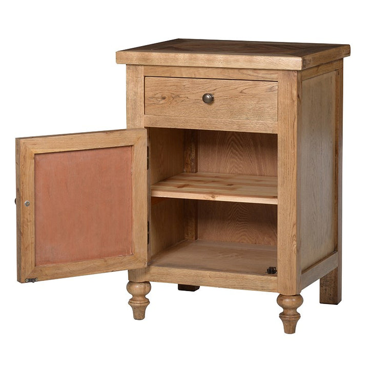Chester Oak Parquet Bedside Cabinet With Drawer