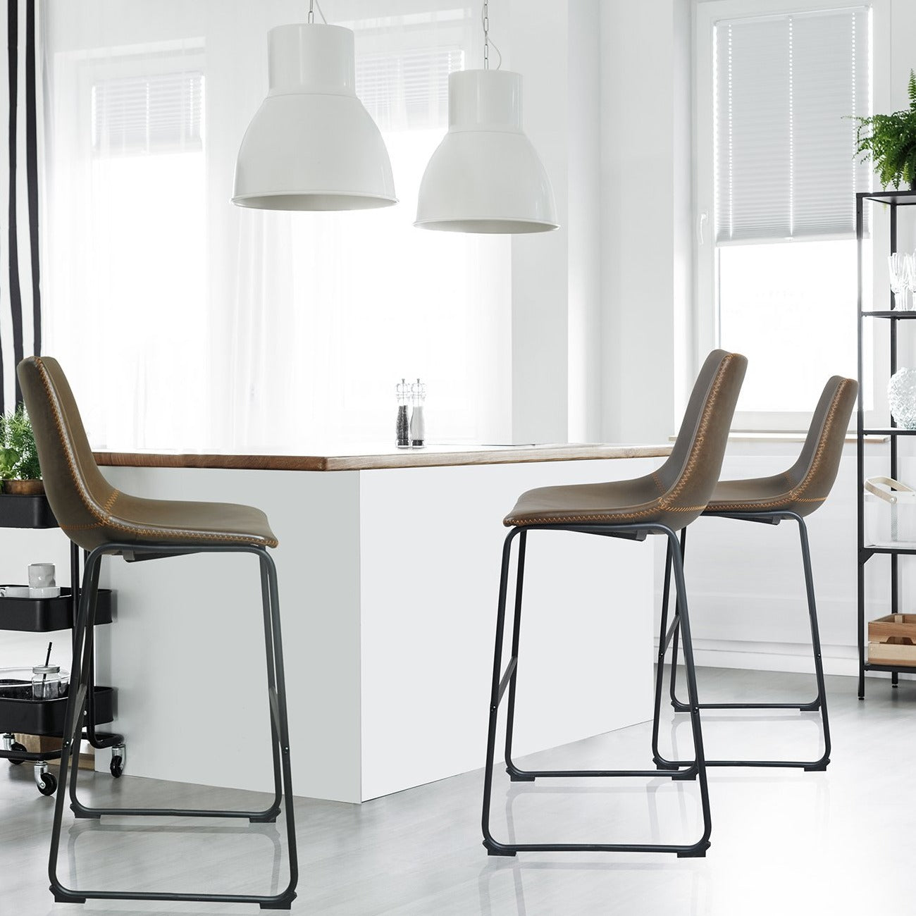 Dexter Chesnut Brown Set of Kitchen Two Bar Stools