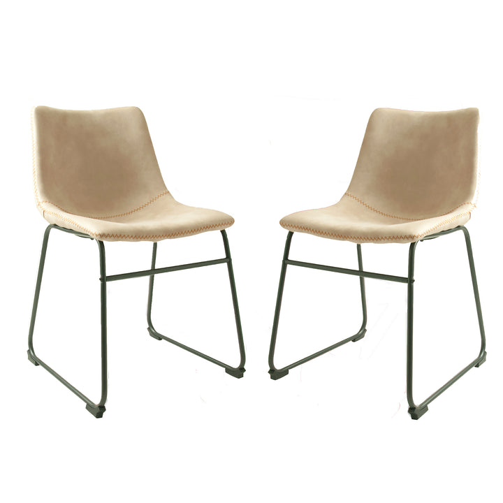 Dexter Moleskin Oyster Cream Set of Two Dining Chairs